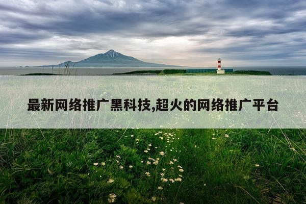 最新网络推广黑科技,超火的网络推广平台