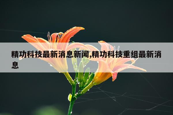 精功科技最新消息新闻,精功科技重组最新消息