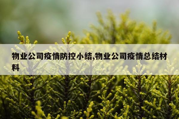 物业公司疫情防控小结,物业公司疫情总结材料