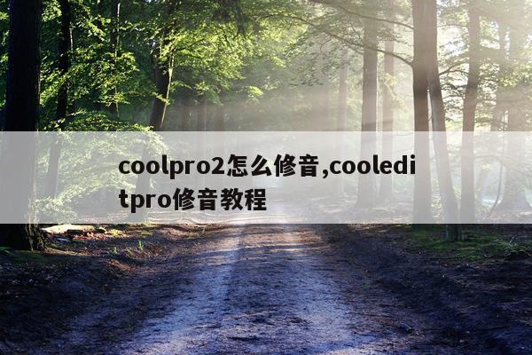 coolpro2怎么修音,cooleditpro修音教程