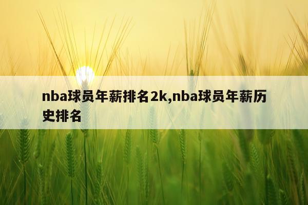 nba球员年薪排名2k,nba球员年薪历史排名