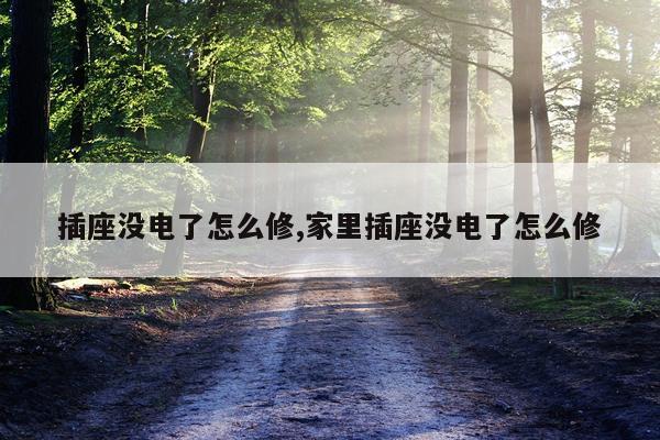 插座没电了怎么修,家里插座没电了怎么修