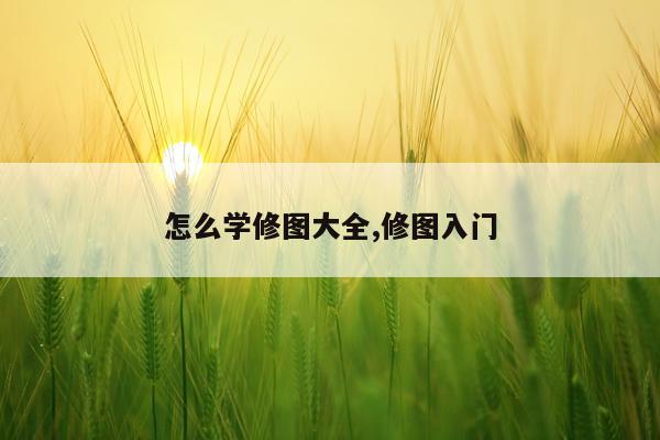 怎么学修图大全,修图入门