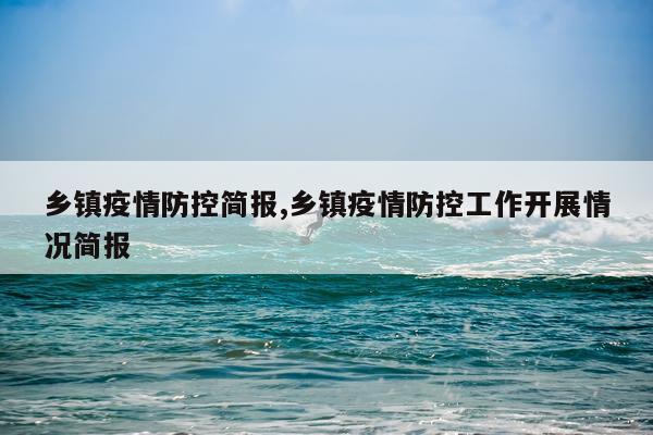 乡镇疫情防控简报,乡镇疫情防控工作开展情况简报