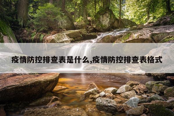 疫情防控排查表是什么,疫情防控排查表格式