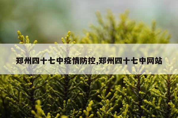 郑州四十七中疫情防控,郑州四十七中网站