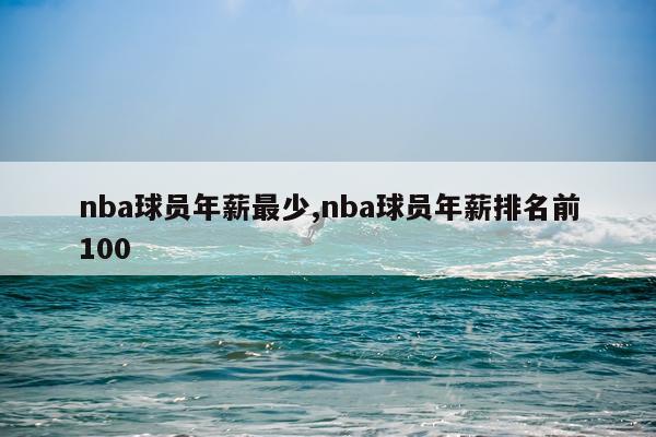 nba球员年薪最少,nba球员年薪排名前100