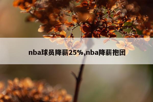 nba球员降薪25%,nba降薪抱团