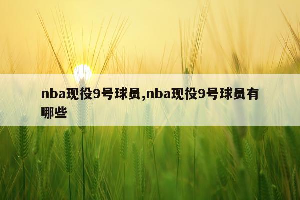 nba现役9号球员,nba现役9号球员有哪些