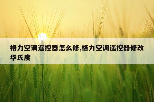 格力空调遥控器怎么修,格力空调遥控器修改华氏度