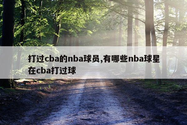 打过cba的nba球员,有哪些nba球星在cba打过球