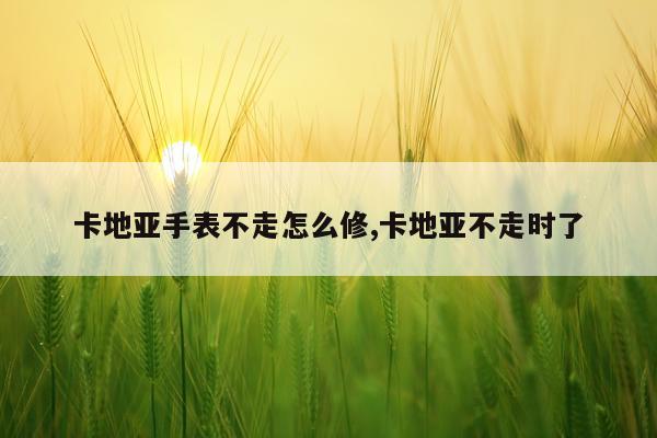 卡地亚手表不走怎么修,卡地亚不走时了