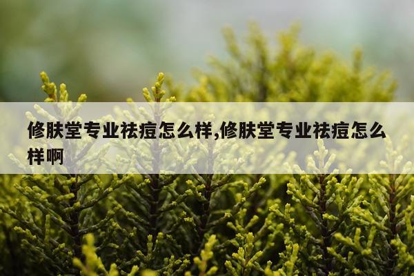 修肤堂专业祛痘怎么样,修肤堂专业祛痘怎么样啊
