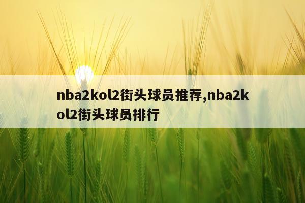 nba2kol2街头球员推荐,nba2kol2街头球员排行