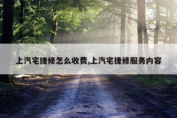 上汽宅捷修怎么收费,上汽宅捷修服务内容
