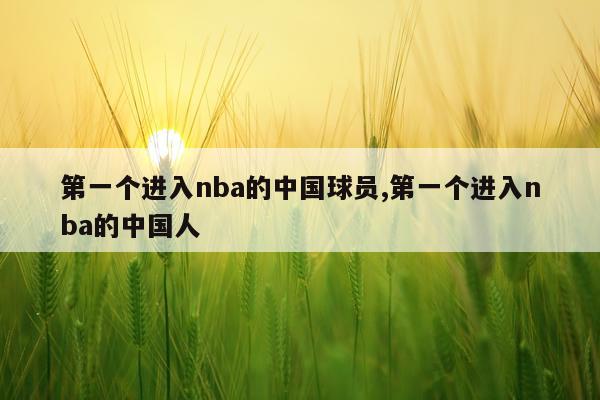 第一个进入nba的中国球员,第一个进入nba的中国人