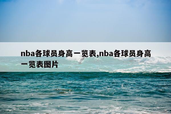 nba各球员身高一览表,nba各球员身高一览表图片
