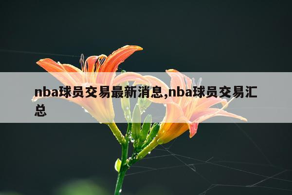 nba球员交易最新消息,nba球员交易汇总