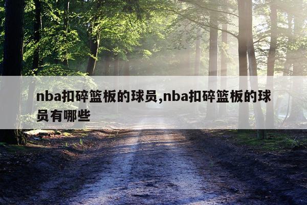 nba扣碎篮板的球员,nba扣碎篮板的球员有哪些