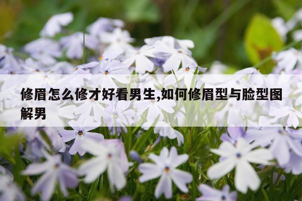 修眉怎么修才好看男生,如何修眉型与脸型图解男