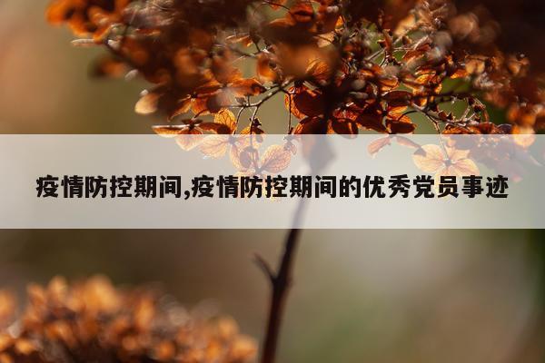 疫情防控期间,疫情防控期间的优秀党员事迹