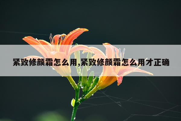 紧致修颜霜怎么用,紧致修颜霜怎么用才正确