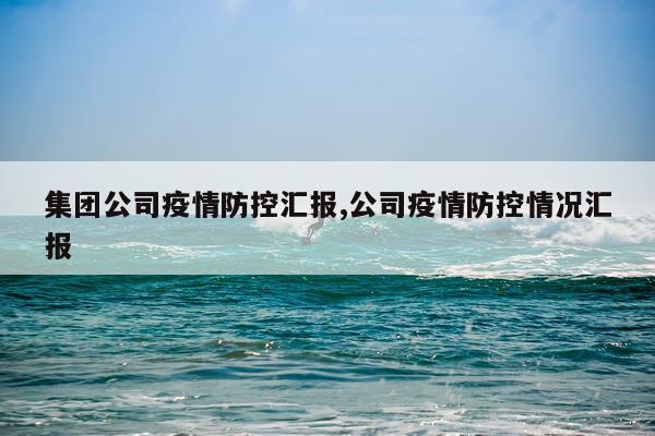 集团公司疫情防控汇报,公司疫情防控情况汇报