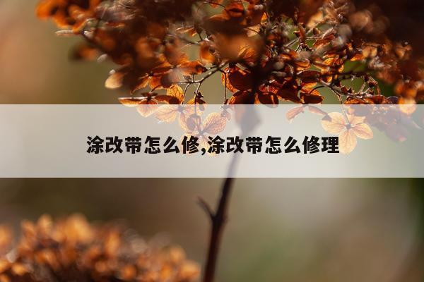 涂改带怎么修,涂改带怎么修理