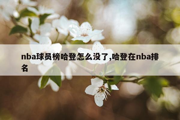 nba球员榜哈登怎么没了,哈登在nba排名