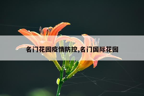 名门花园疫情防控,名门国际花园