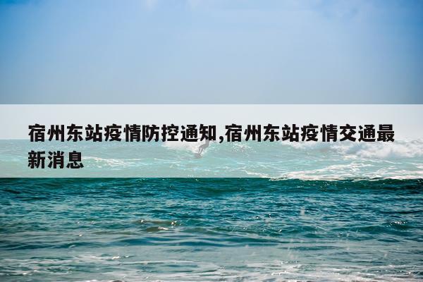 宿州东站疫情防控通知,宿州东站疫情交通最新消息