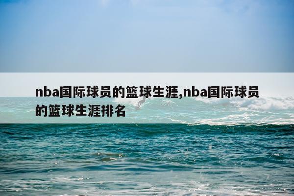 nba国际球员的篮球生涯,nba国际球员的篮球生涯排名