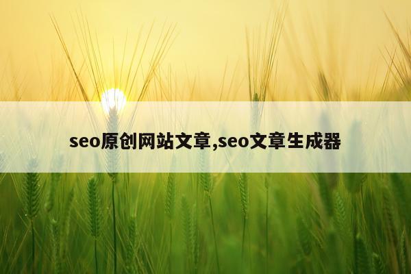 seo原创网站文章,seo文章生成器