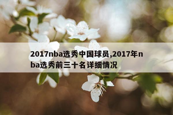 2017nba选秀中国球员,2017年nba选秀前三十名详细情况