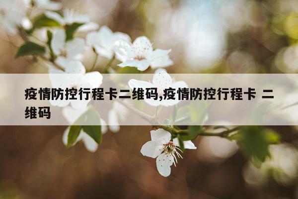 疫情防控行程卡二维码,疫情防控行程卡 二维码
