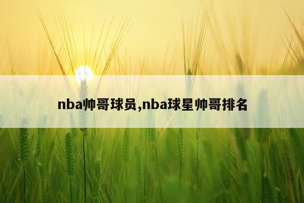 nba帅哥球员,nba球星帅哥排名