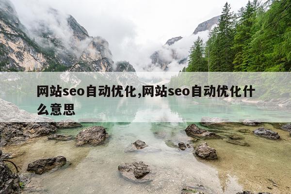 网站seo自动优化,网站seo自动优化什么意思