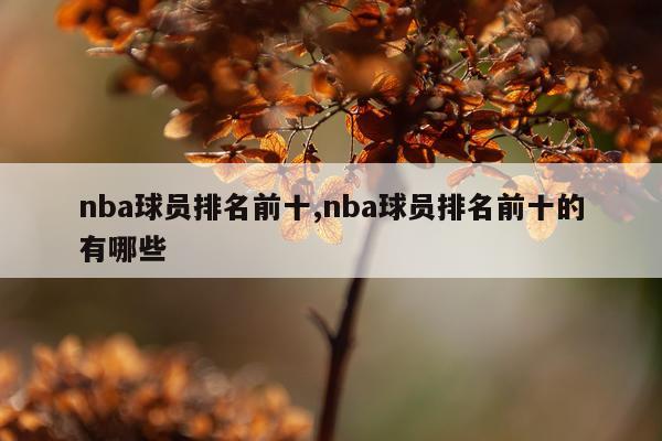 nba球员排名前十,nba球员排名前十的有哪些
