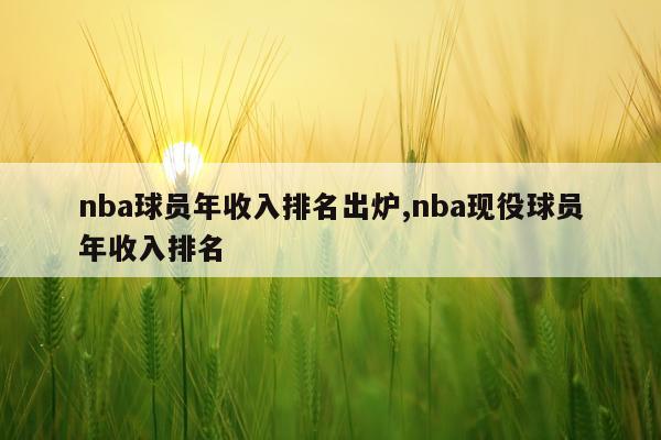 nba球员年收入排名出炉,nba现役球员年收入排名