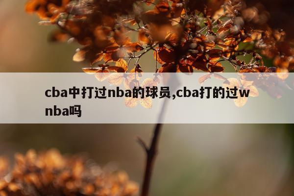 cba中打过nba的球员,cba打的过wnba吗