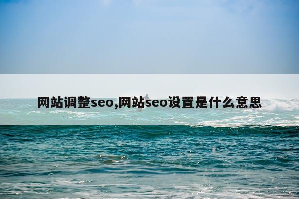 网站调整seo,网站seo设置是什么意思