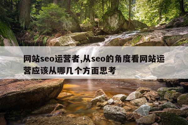 网站seo运营者,从seo的角度看网站运营应该从哪几个方面思考