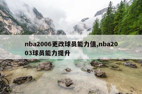 nba2006更改球员能力值,nba2003球员能力提升