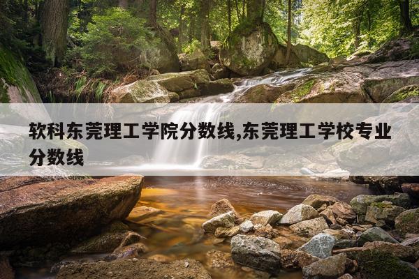 软科东莞理工学院分数线,东莞理工学校专业分数线