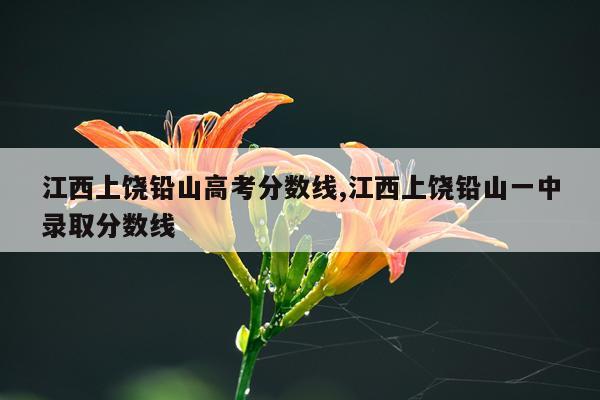 江西上饶铅山高考分数线,江西上饶铅山一中录取分数线