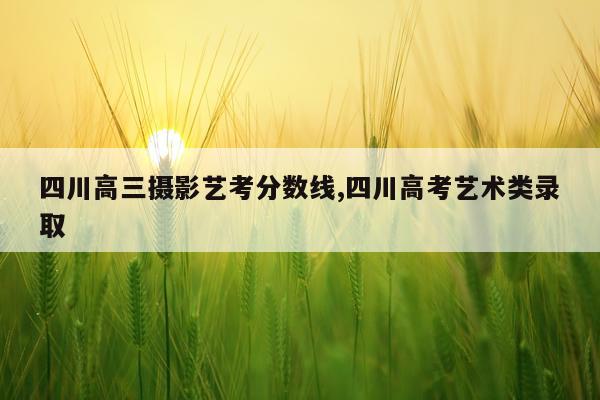 四川高三摄影艺考分数线,四川高考艺术类录取