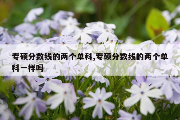 专硕分数线的两个单科,专硕分数线的两个单科一样吗