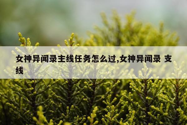 女神异闻录主线任务怎么过,女神异闻录 支线