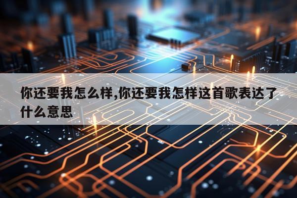 你还要我怎么样,你还要我怎样这首歌表达了什么意思