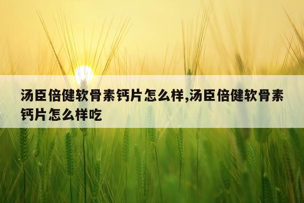 汤臣倍健软骨素钙片怎么样,汤臣倍健软骨素钙片怎么样吃